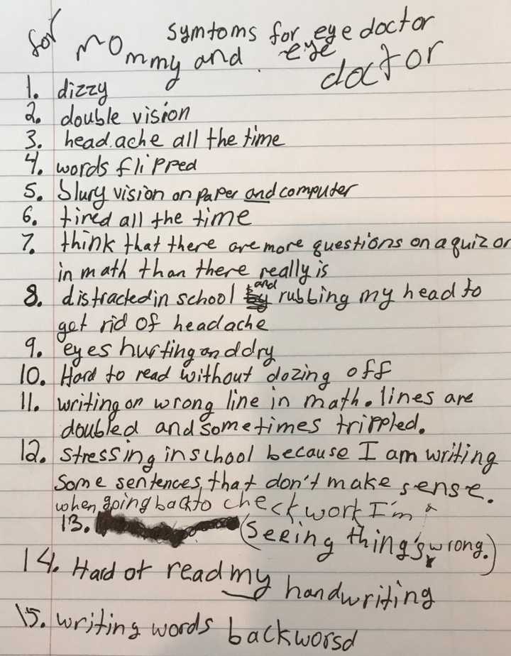 Symptoms Irlen Clinic, Houston